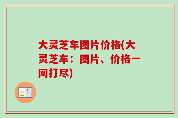 大灵芝车图片价格(大灵芝车：图片、价格一网打尽)