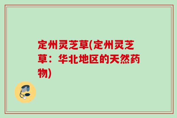 定州灵芝草(定州灵芝草：华北地区的天然)