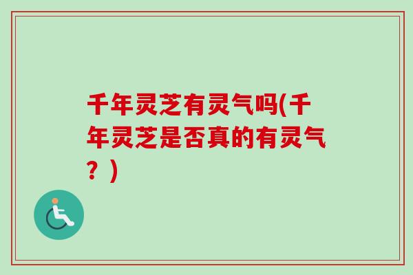 千年灵芝有灵气吗(千年灵芝是否真的有灵气？)