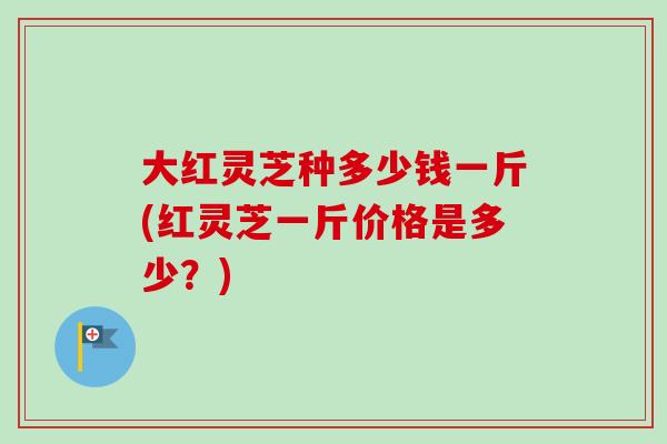 大红灵芝种多少钱一斤(红灵芝一斤价格是多少？)