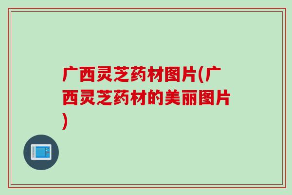 广西灵芝药材图片(广西灵芝药材的美丽图片)