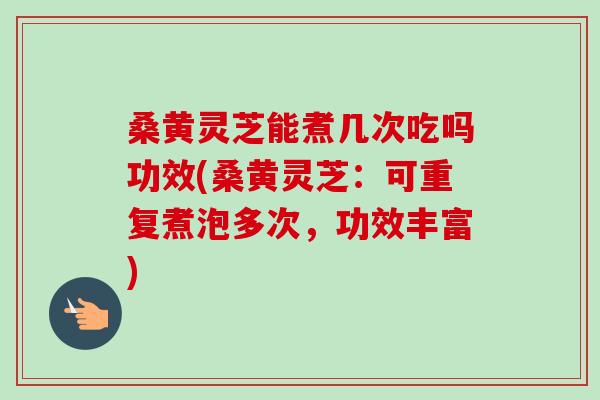 桑黄灵芝能煮几次吃吗功效(桑黄灵芝：可重复煮泡多次，功效丰富)