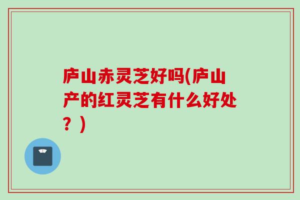 庐山赤灵芝好吗(庐山产的红灵芝有什么好处？)