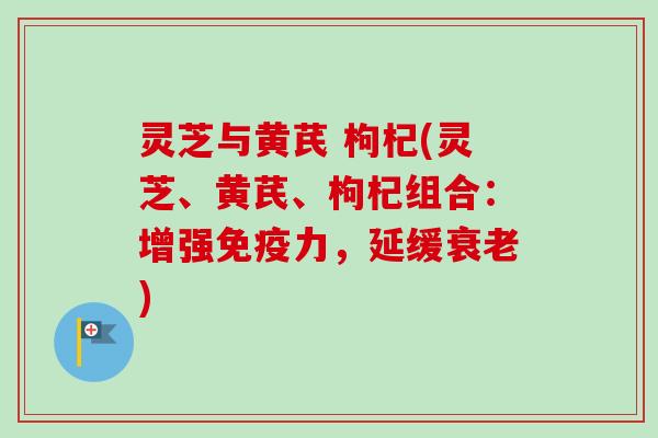 灵芝与黄芪 枸杞(灵芝、黄芪、枸杞组合：增强免疫力，延缓衰老)