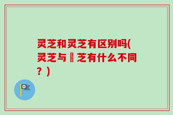 灵芝和灵芝有区别吗(灵芝与靈芝有什么不同？)