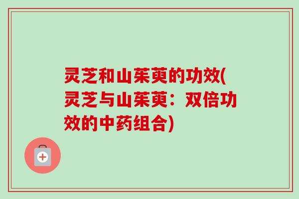 灵芝和山茱萸的功效(灵芝与山茱萸:双倍功效的组合) 灵芝和山茱萸的功效(灵芝与山茱萸:双倍功效的组合)