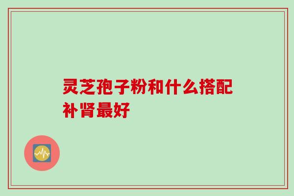 灵芝孢子粉和什么搭配补肾最好