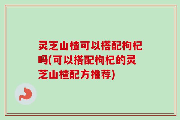 灵芝山楂可以搭配枸杞吗(可以搭配枸杞的灵芝山楂配方推荐)