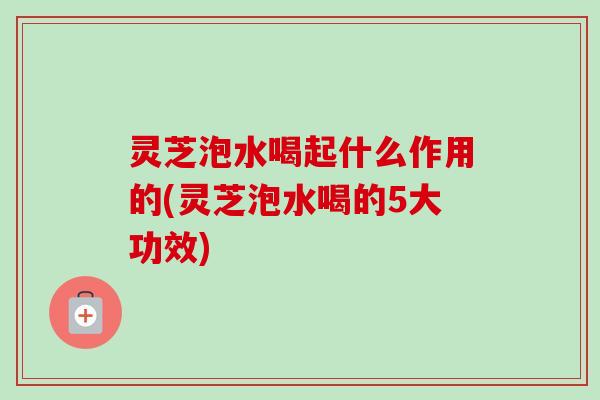 灵芝泡水喝起什么作用的(灵芝泡水喝的5大功效)
