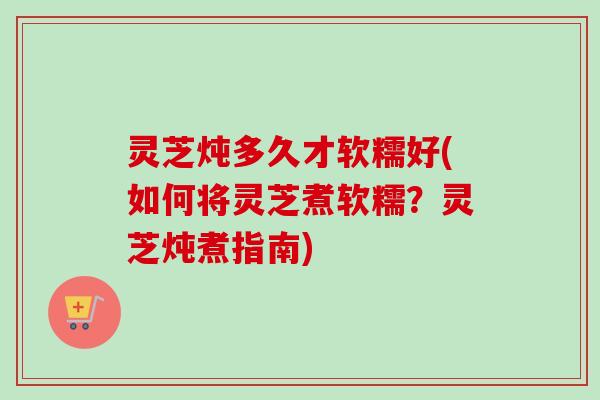 灵芝炖多久才软糯好(如何将灵芝煮软糯？灵芝炖煮指南)