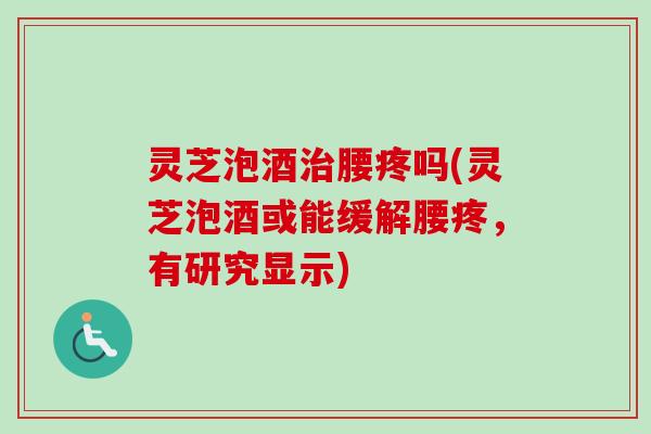 灵芝泡酒腰疼吗(灵芝泡酒或能缓解腰疼，有研究显示)