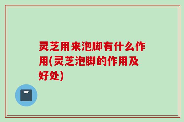 灵芝用来泡脚有什么作用(灵芝泡脚的作用及好处)