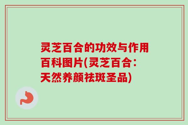 灵芝百合的功效与作用百科图片(灵芝百合：天然养颜祛斑圣品)