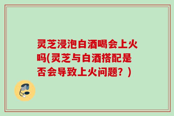 灵芝浸泡白酒喝会上火吗(灵芝与白酒搭配是否会导致上火问题？)