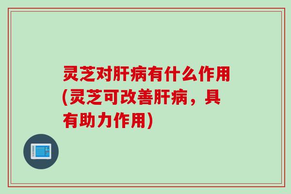 灵芝对有什么作用(灵芝可改善，具有助力作用)