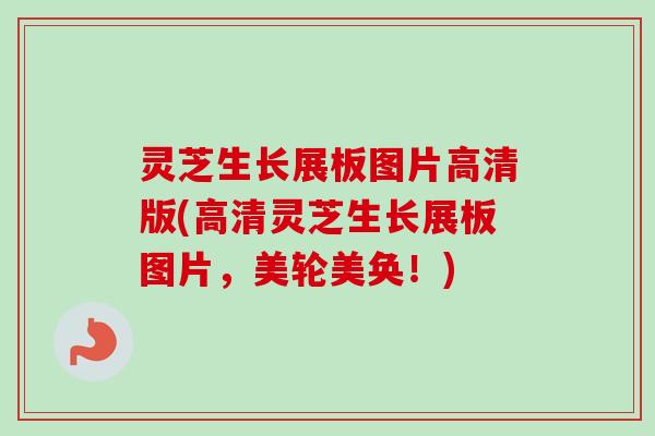灵芝生长展板图片高清版(高清灵芝生长展板图片，美轮美奂！)