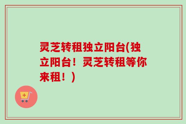灵芝转租独立阳台(独立阳台！灵芝转租等你来租！)