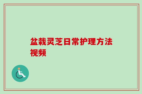 盆栽灵芝日常护理方法视频