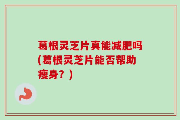 葛根灵芝片真能减肥吗(葛根灵芝片能否帮助瘦身？)
