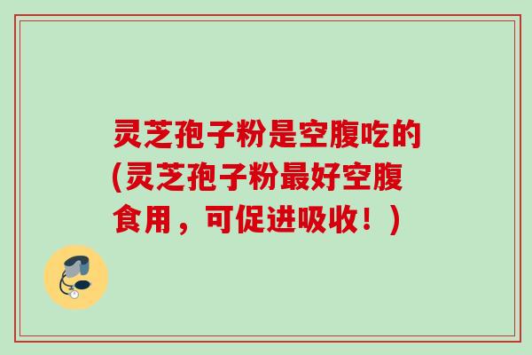 灵芝孢子粉是空腹吃的(灵芝孢子粉最好空腹食用，可促进吸收！)