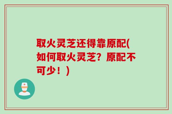 取火灵芝还得靠原配(如何取火灵芝？原配不可少！)