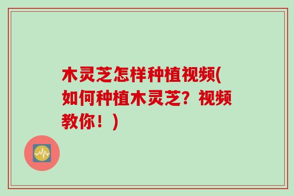 木灵芝怎样种植视频(如何种植木灵芝？视频教你！)