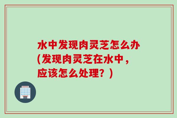 水中发现肉灵芝怎么办(发现肉灵芝在水中，应该怎么处理？)