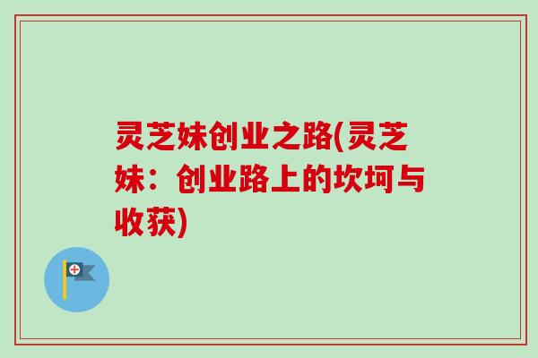 灵芝妹创业之路(灵芝妹：创业路上的坎坷与收获)