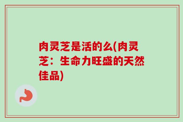 肉灵芝是活的么(肉灵芝：生命力旺盛的天然佳品)