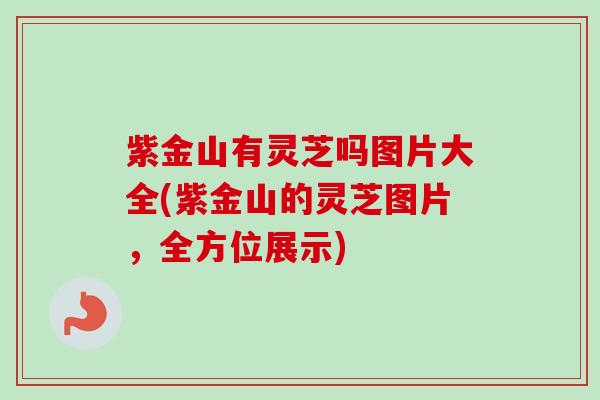 紫金山有灵芝吗图片大全(紫金山的灵芝图片，全方位展示)