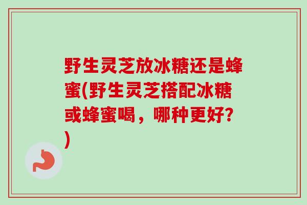 野生灵芝放冰糖还是蜂蜜(野生灵芝搭配冰糖或蜂蜜喝,哪种更好?)