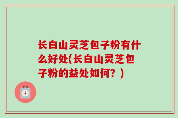 长白山灵芝包子粉有什么好处(长白山灵芝包子粉的益处如何？)