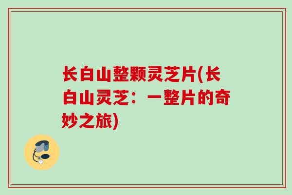 长白山整颗灵芝片(长白山灵芝：一整片的奇妙之旅)