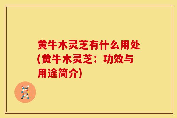 黄牛木灵芝有什么用处(黄牛木灵芝：功效与用途简介)