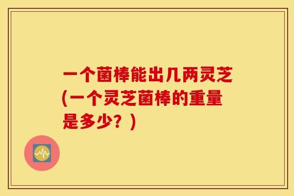 一个菌棒能出几两灵芝(一个灵芝菌棒的重量是多少？)