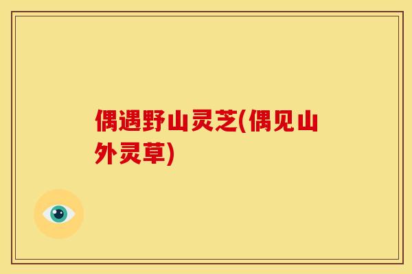 偶遇野山灵芝(偶见山外灵草)