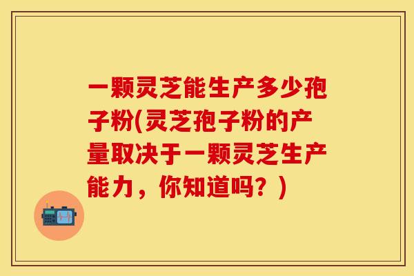 一颗灵芝能生产多少孢子粉(灵芝孢子粉的产量取决于一颗灵芝生产能力，你知道吗？)