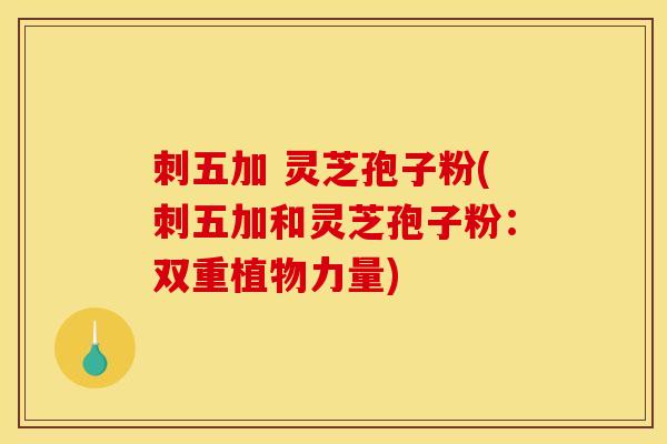 刺五加 灵芝孢子粉(刺五加和灵芝孢子粉：双重植物力量)