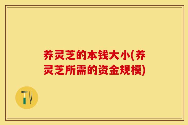 养灵芝的本钱大小(养灵芝所需的资金规模)