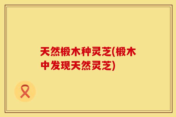 天然椴木种灵芝(椴木中发现天然灵芝)