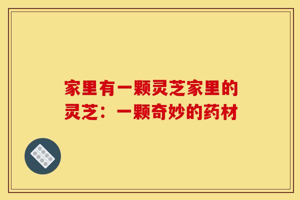 家里有一颗灵芝家里的灵芝：一颗奇妙的药材