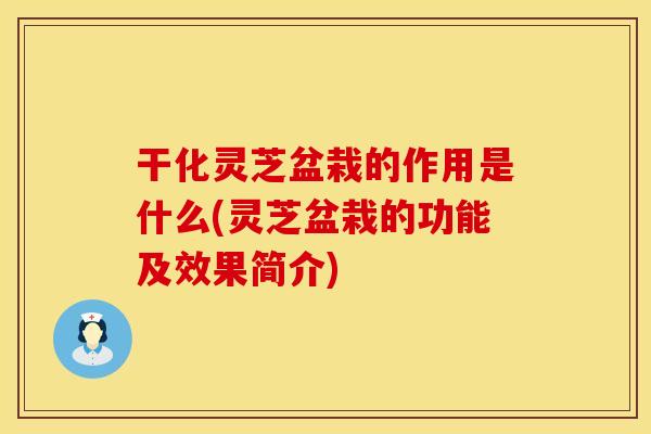干化灵芝盆栽的作用是什么(灵芝盆栽的功能及效果简介)