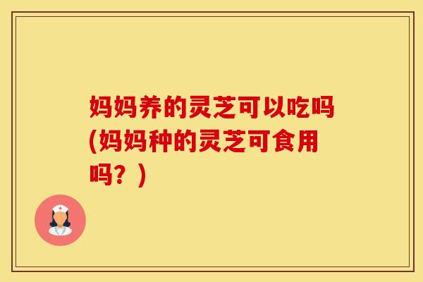 妈妈养的灵芝可以吃吗(妈妈种的灵芝可食用吗？)
