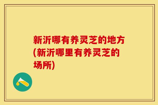 新沂哪有养灵芝的地方(新沂哪里有养灵芝的场所)