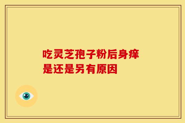 吃灵芝孢子粉后身痒 是还是另有原因