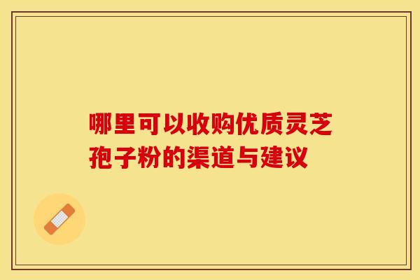 哪里可以收购优质灵芝孢子粉的渠道与建议