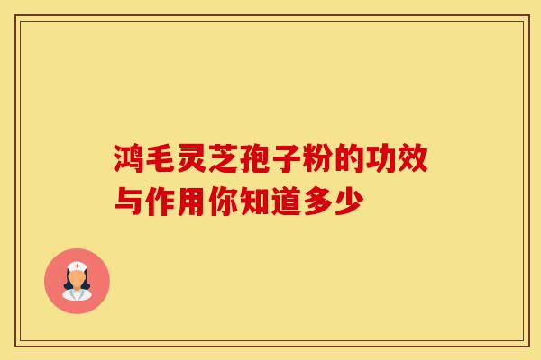 鸿毛灵芝孢子粉的功效与作用你知道多少
