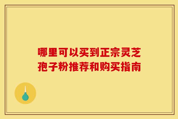哪里可以买到正宗灵芝孢子粉推荐和购买指南