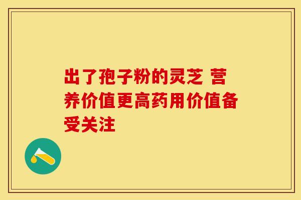 出了孢子粉的灵芝 营养价值更高药用价值备受关注