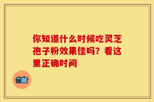 你知道什么时候吃灵芝孢子粉效果佳吗？看这里正确时间
